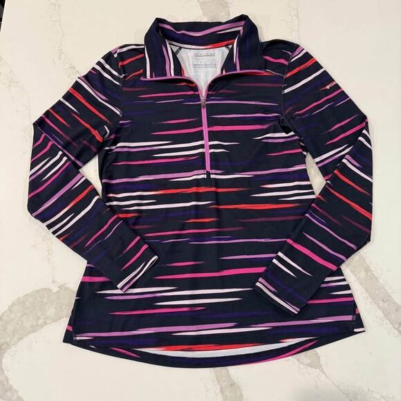 Columbia Tops - Columbia Omni Wick Half Zip Athletic Pullover Top Women's Size Medium Black/Pink